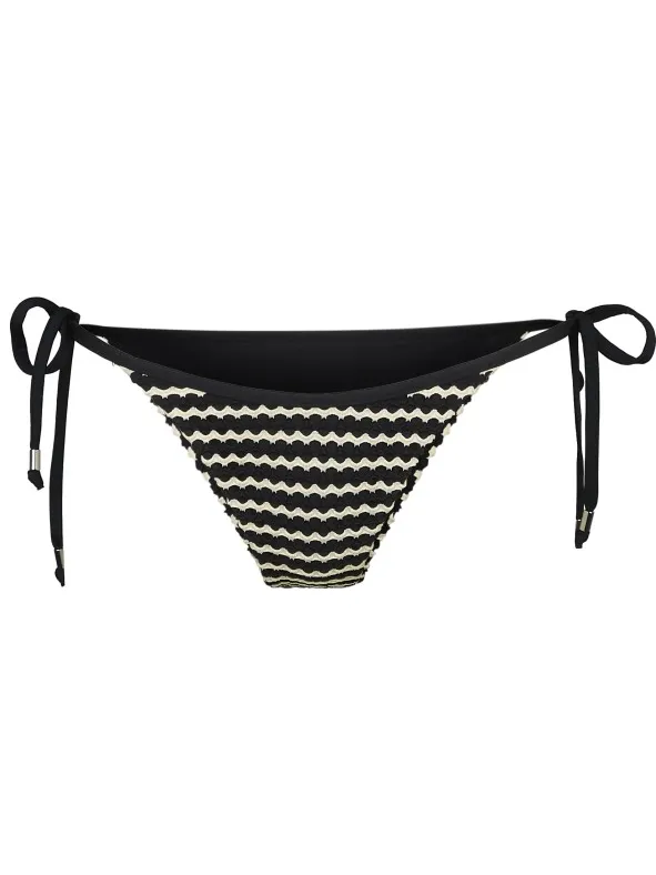 Seafolly Women's Mesh Effect Tie Side Rio Pant - Bikinibroekje, zwart