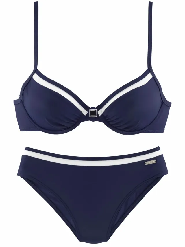 Beugelbikini marineblauw
