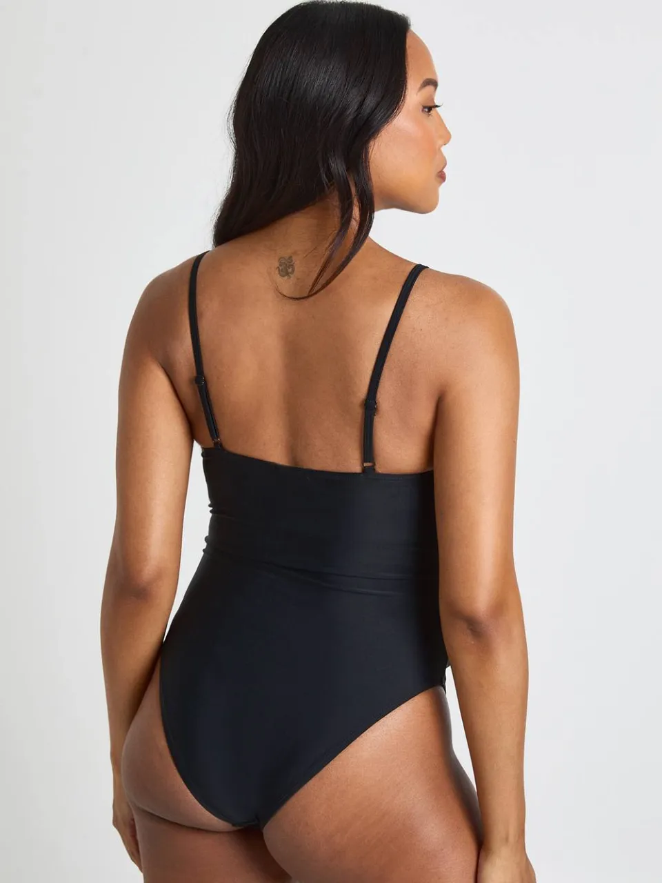 boohoo Dames Zwangerschaps Badpak Met Gerimpeld Voorpand zwart, foto 3