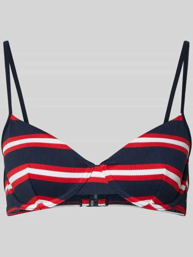 Tommy Hilfiger Bikinitop van geribd materiaal Donkerblauw