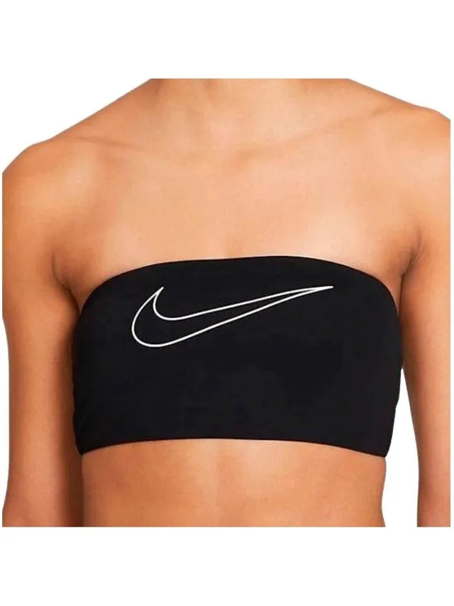 Nike bandeau bikinitop zwart