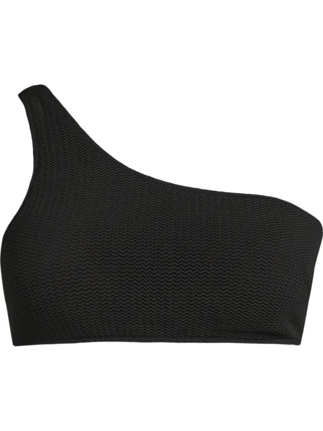 Seafolly voorgevormde one shoulder bikinitop zwart, foto 2