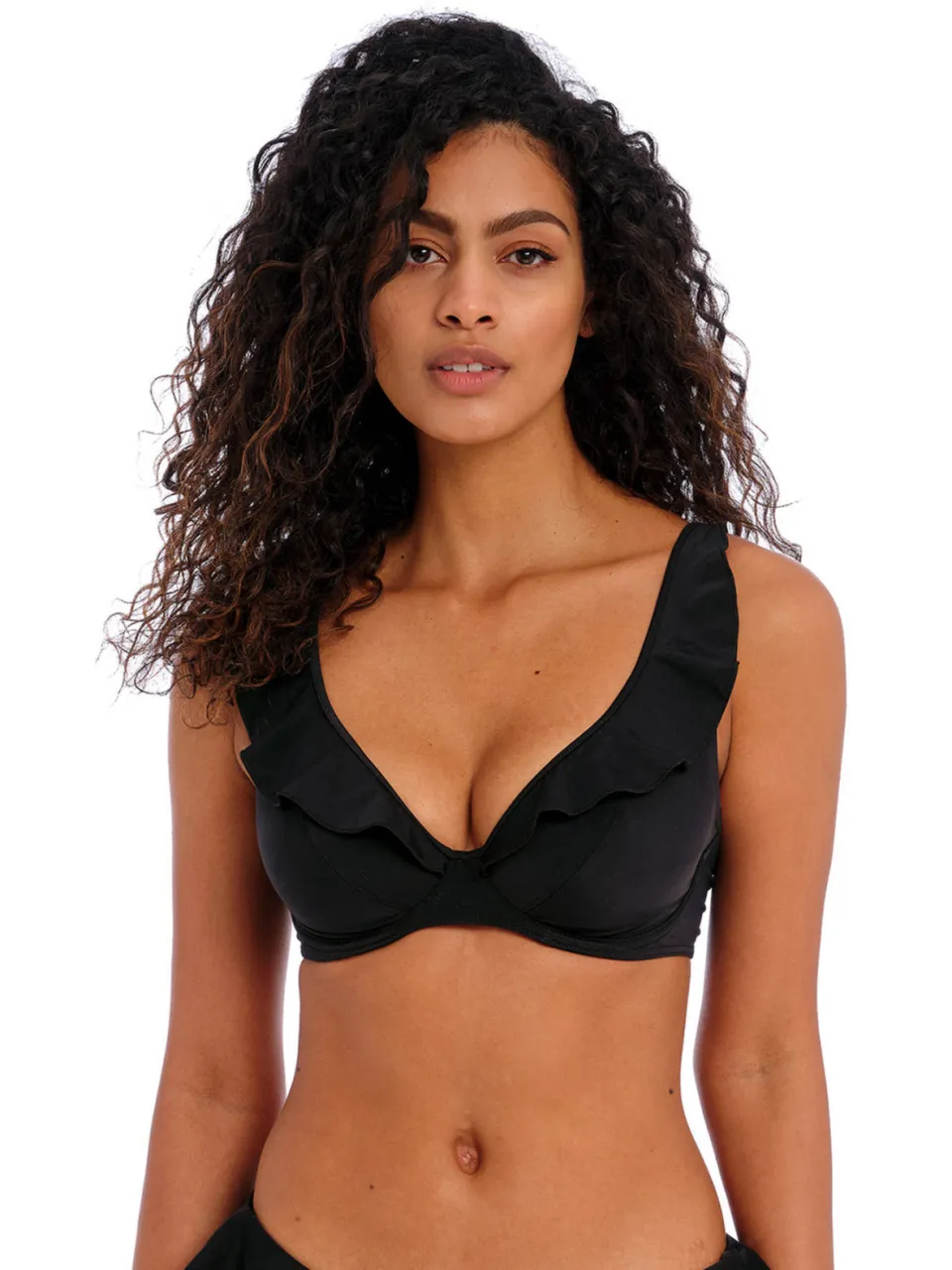 Freya Jewel Cove beugel bikinitop met ruches zwart, foto 5