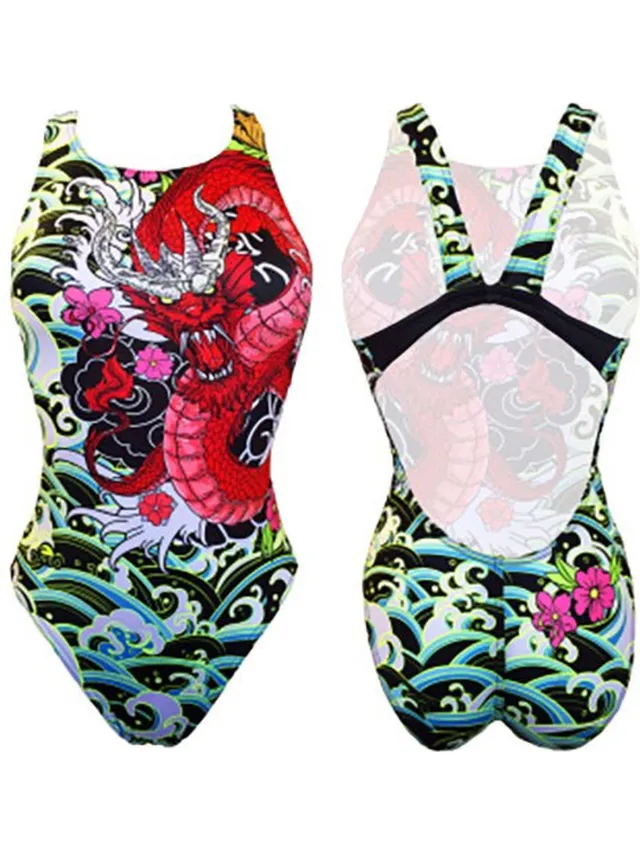 Turbo Red Dragon Zwemkleding Veelkleurig M Vrouw Black