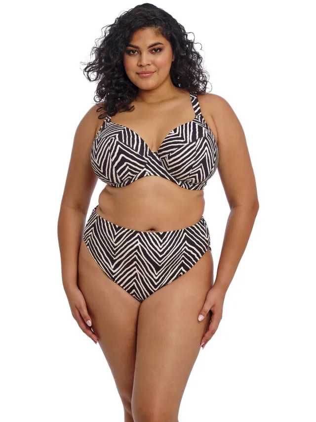 Elomi high waist bikinibroekje Fiji Falls zwart/wit