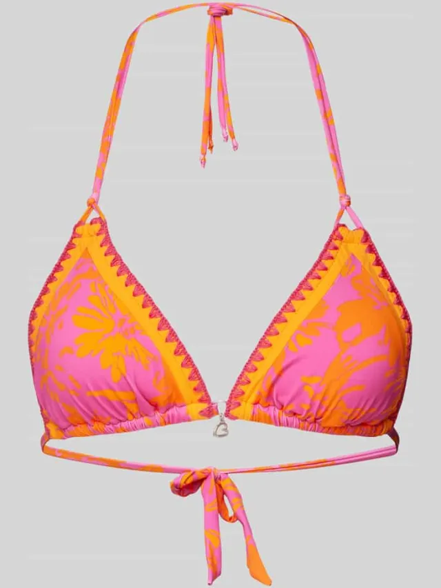 banana moon Bikinitop met labeldetail, model 'BLUCO' felroze, foto 2