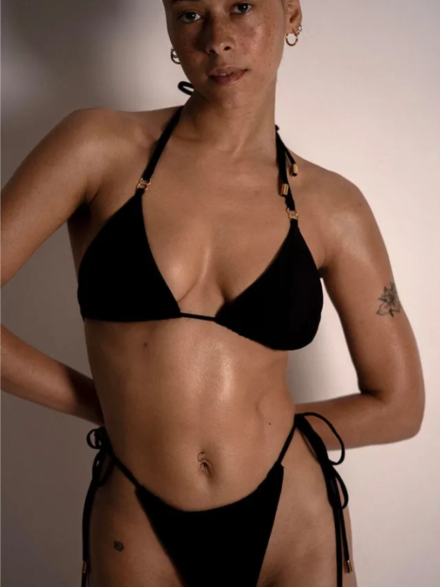 Anekdot dames vegan Bikini Set Triangel Chia Zwart