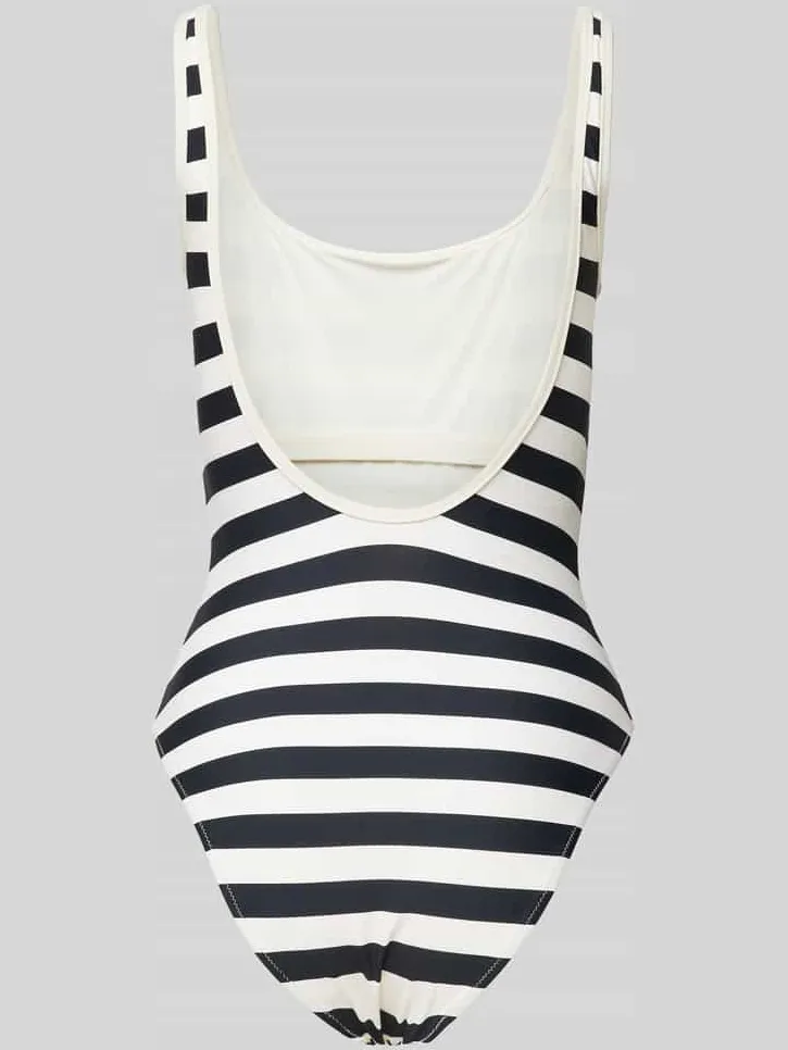 Marc O'Polo Badpak met labelprint, model 'Classic' zwart, foto 2