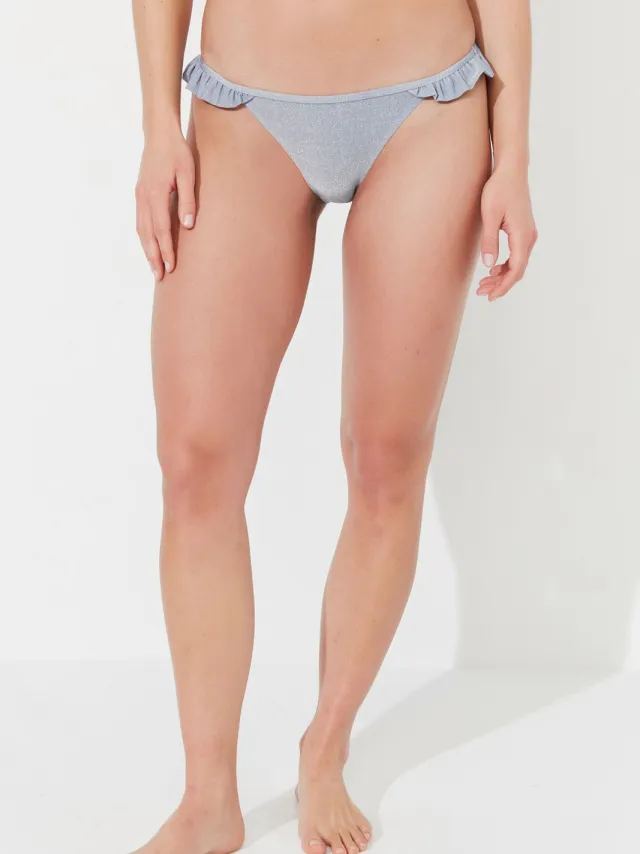 Penti Laag-anzicht Rimpel Bikini Onderkant Lila