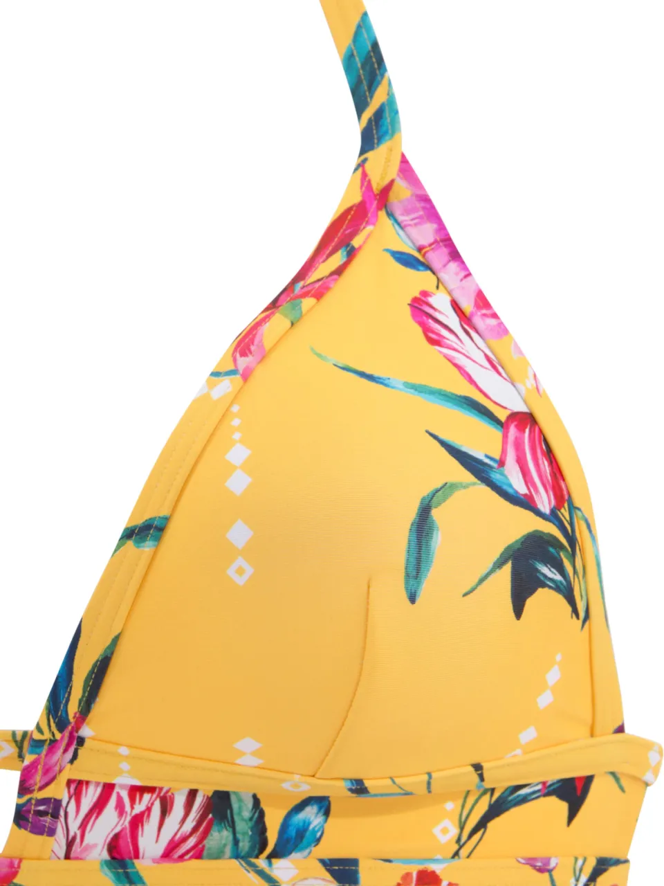 triangelbikinitop geel bloemenprint, foto 3
