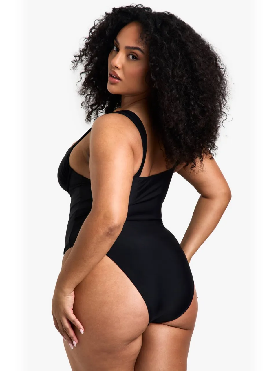 boohoo Dames Plus Swimwear Essentials Balconette Badpak zwart, foto 2