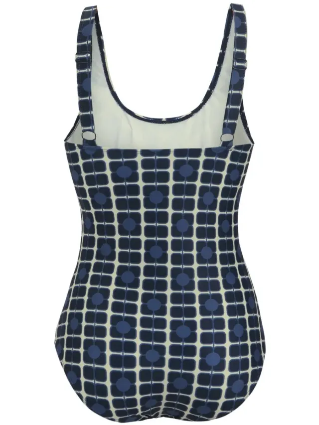 Dames zwempak uit 1 stuk Regatta Orla Kiely giant poppy navy