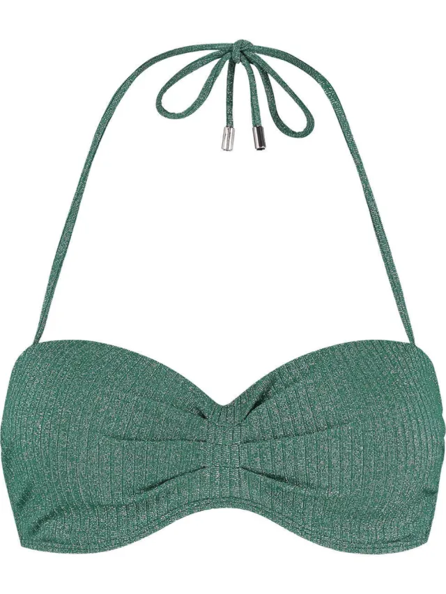 Beachlife voorgevormde bandeau bikinitop groen, foto 2