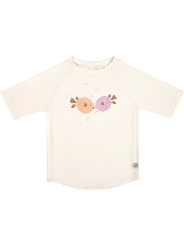 Lässig Zwemshirt Rashguard Korte Mouw Splash & Fun Fish milky, 07-12 mnd.
