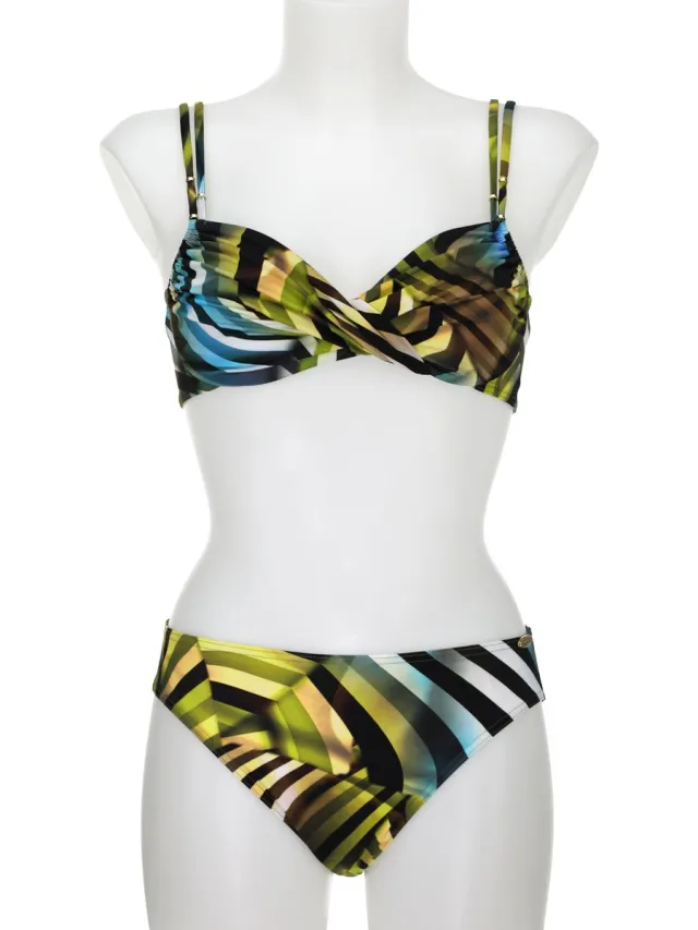 Sunflair Dames Beugelbikini - Verstelbare Cups - Groen Blauw Print - Verstelbare Schouderbanden Multicolour