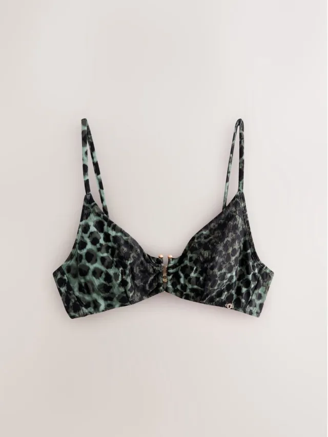 Next Dames - Bikinitop met beugel en zonder vulling - Groen Green/Black Leopard Print