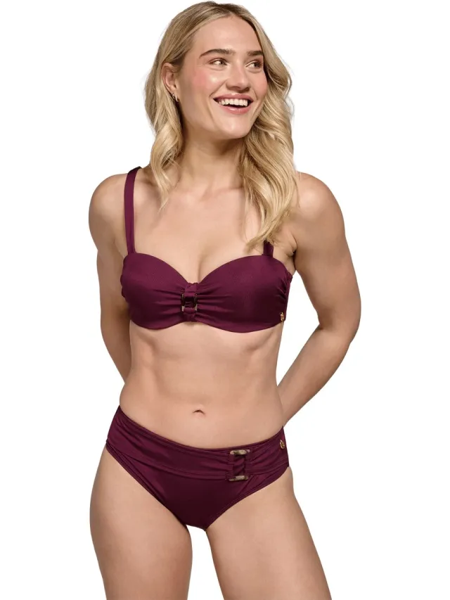 Ten Cate bikini bottom buckle wine red voor Dames