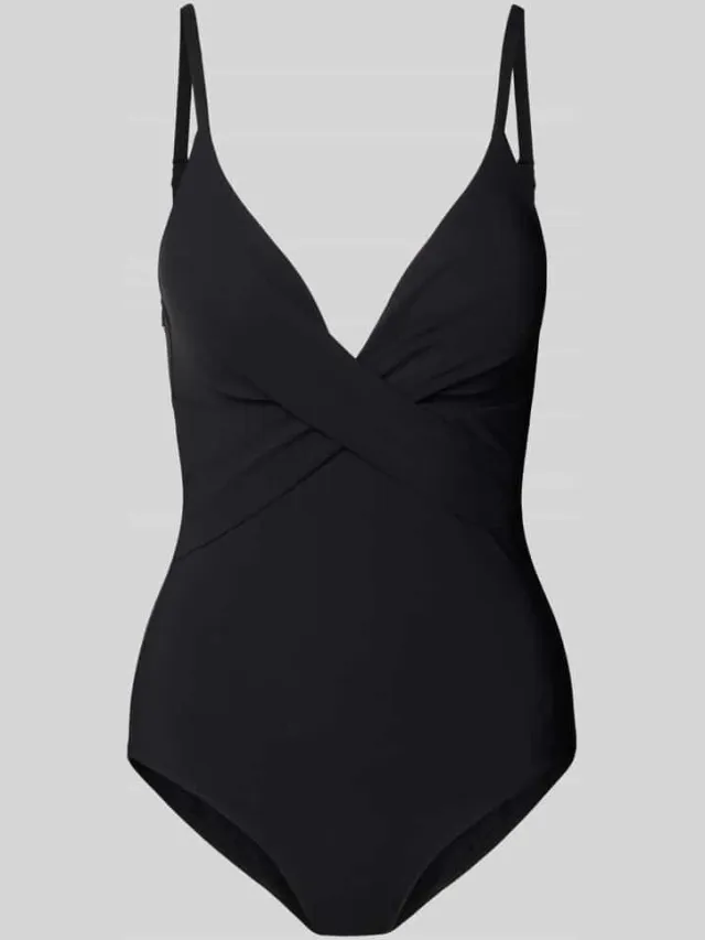 Barts Badpak met diepe v-hals model 'SOLID' Zwart