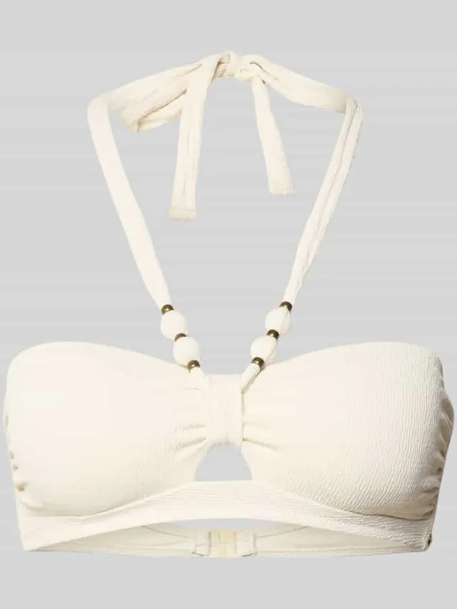 banana moon Bikinitop met sierstenen Model 'Keneto' Offwhite