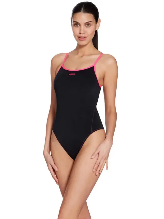 Zoggs Dames zwempak uit 1 stuk Zoggs Rome Rayback zwart