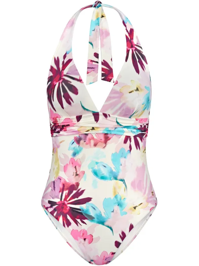 Triumph Badeanzug Summer Fleur Plunge PINK - DARK COMBINATION