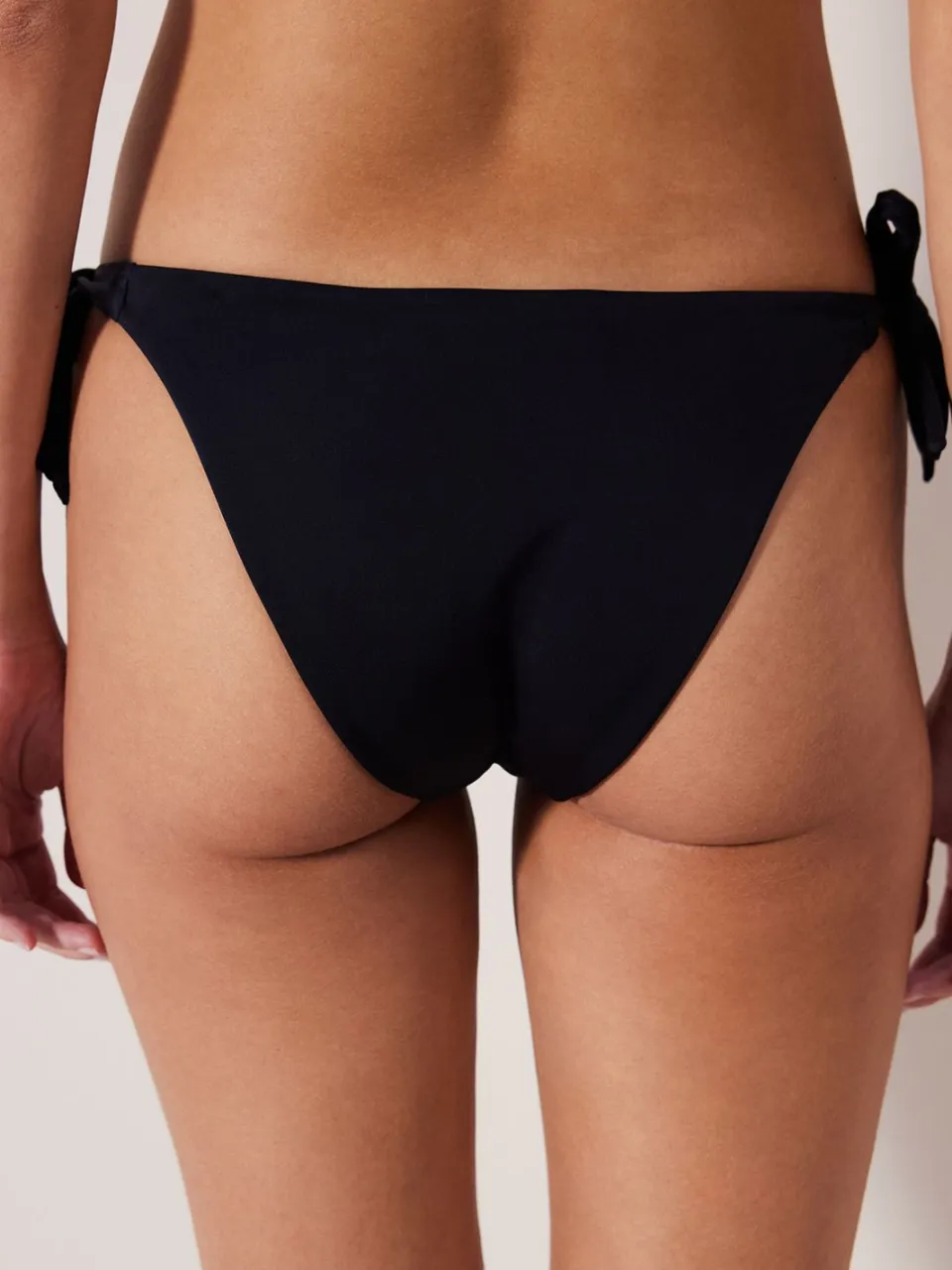 Penti Lage Taille Braziliaanse Bikini Onderkant Met Strikdetail zwart, foto 2