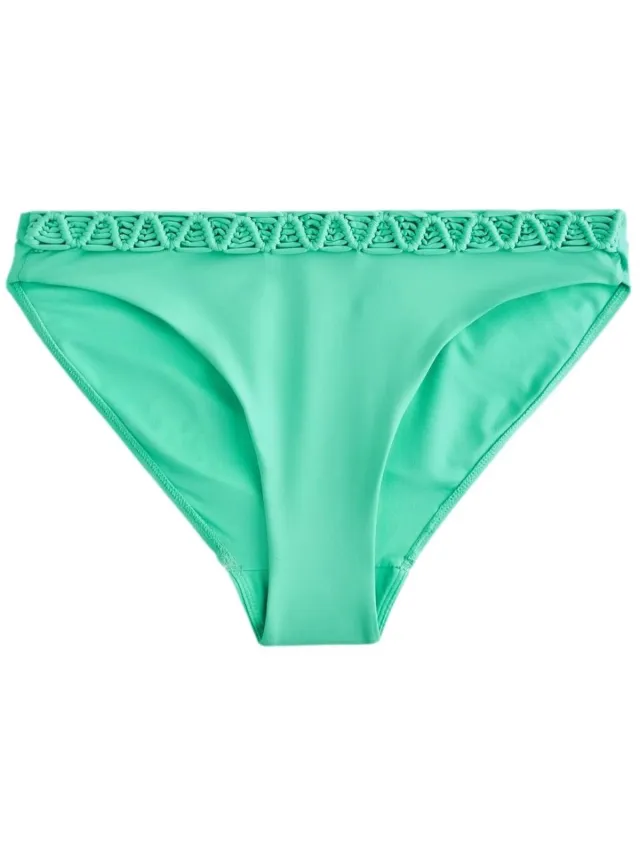 Next Dames - Hoog uitgesneden macramé bikinislip - Groen Green