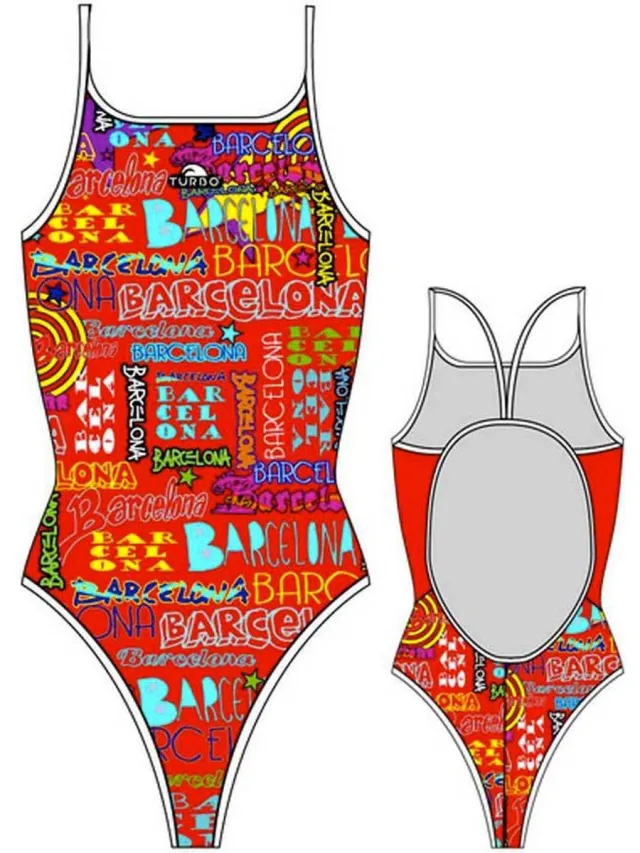 Turbo Barcelona Lights Zwemkleding Oranje L Vrouw Red