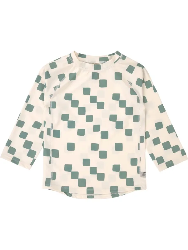 Lässig UV Zwemshirt Long Sleeve Checkerboard Sea Salt / Green 86