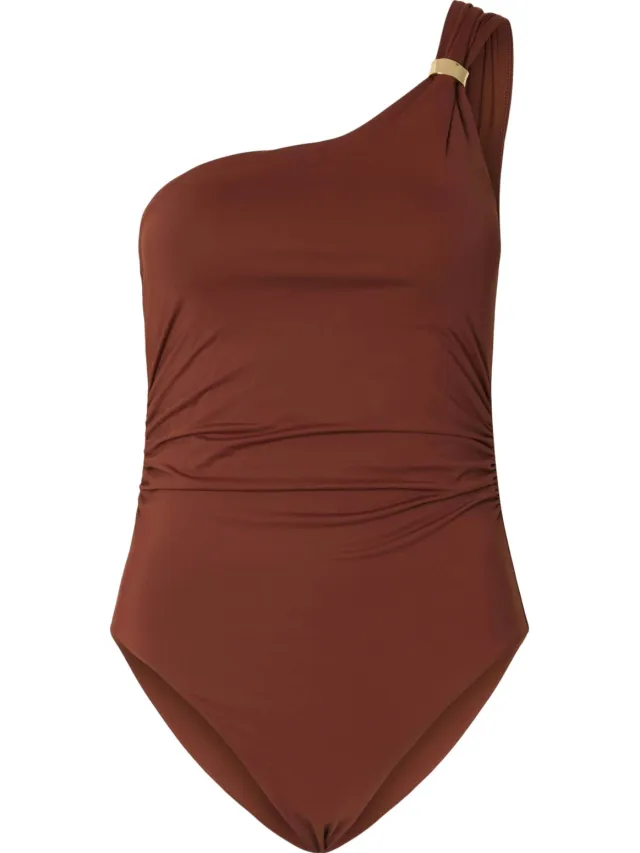 Selected Women one shoulder badpak bruin