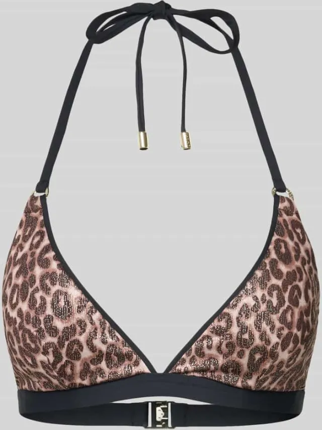 Joop! Bikinitop in triangelvorm model 'Leopard Beach' Zwart