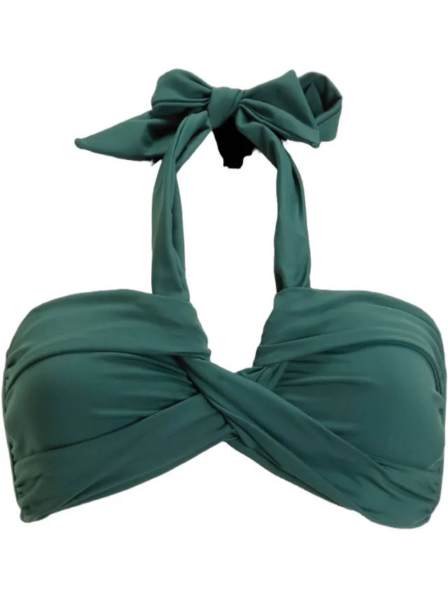 Seafolly Collective voorgevormde bandeau bikinitop donkergroen, foto 2