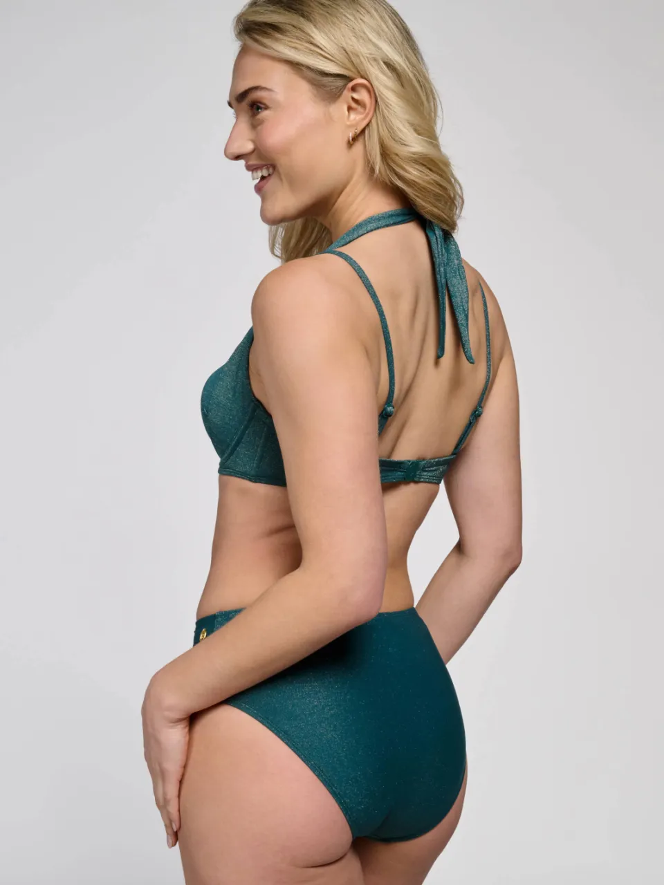 Ten Cate Beach TC WOW voorgevormde halter bikinitop donkergroen, foto 6