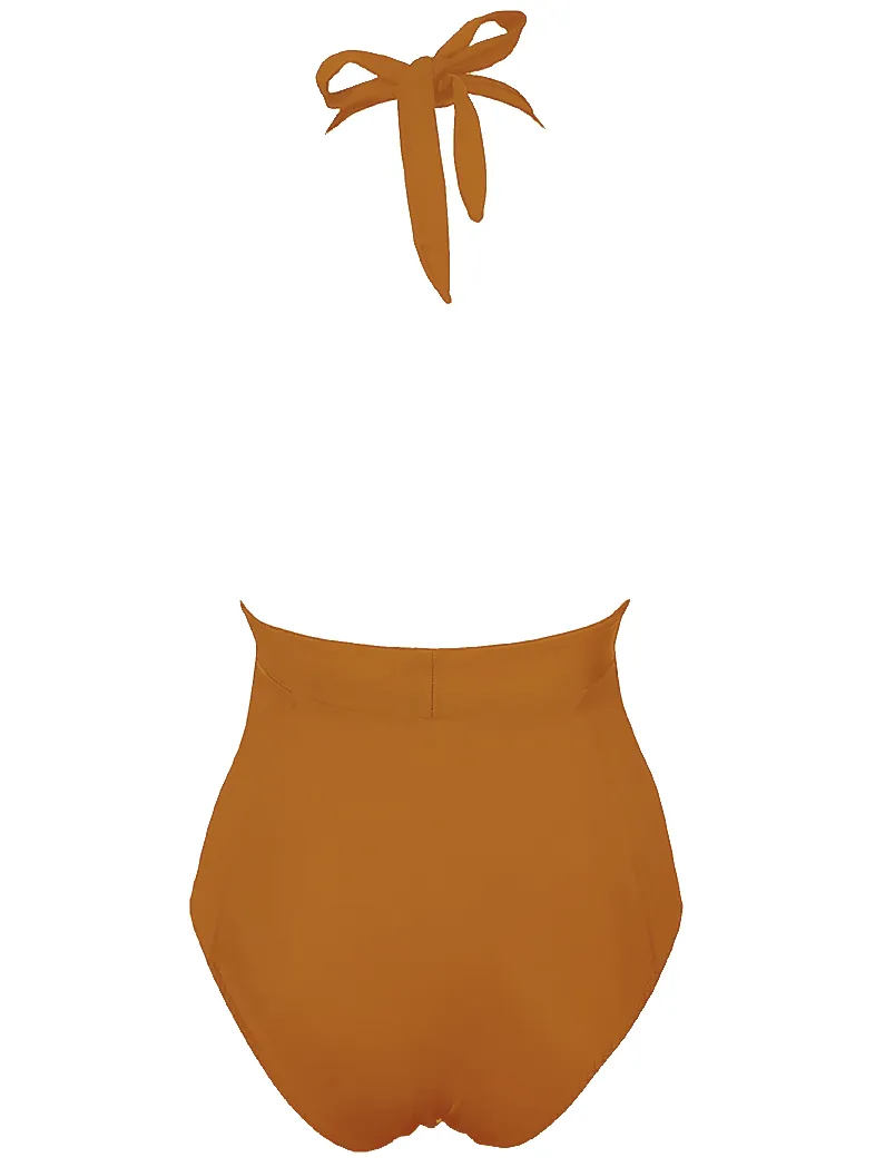 Anekdot dames vegan Badpak Lunar Onepiece Okergeel, foto 2