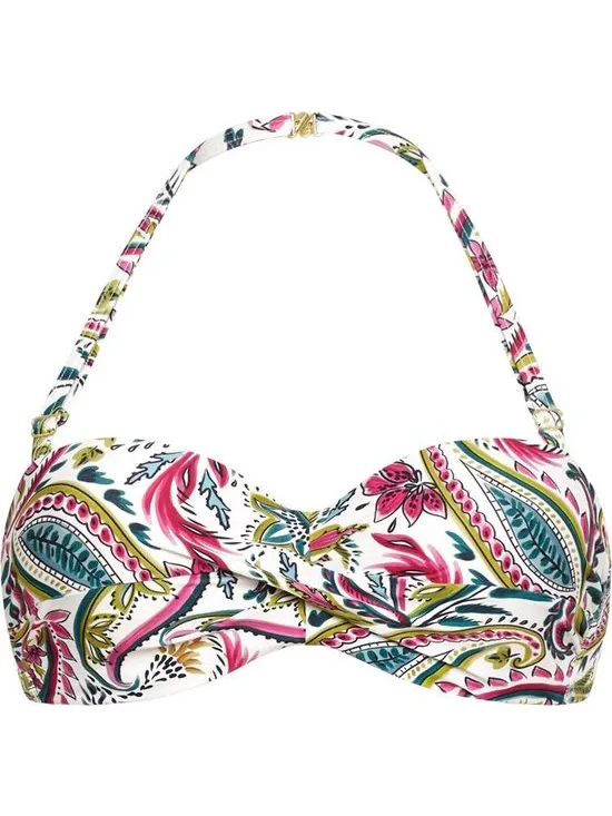 Cyell Maat 40B WAJANG FLORAL Bikinitop Bandeau Voorgevormd met Beugel Dames Multicolor