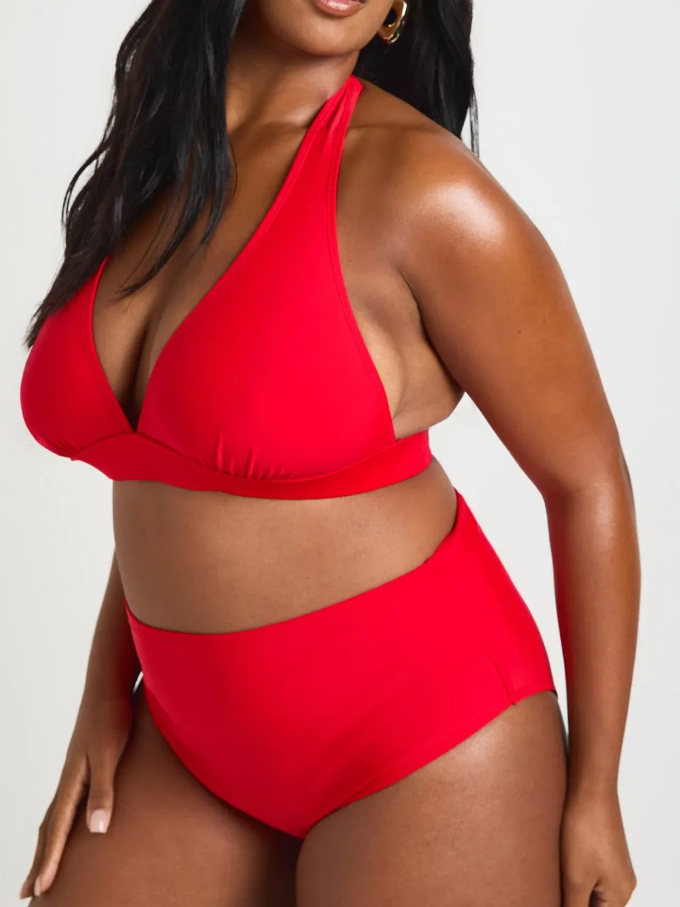 boohoo Dames Plus Essentials Hoge Taille Slip rood, foto 3