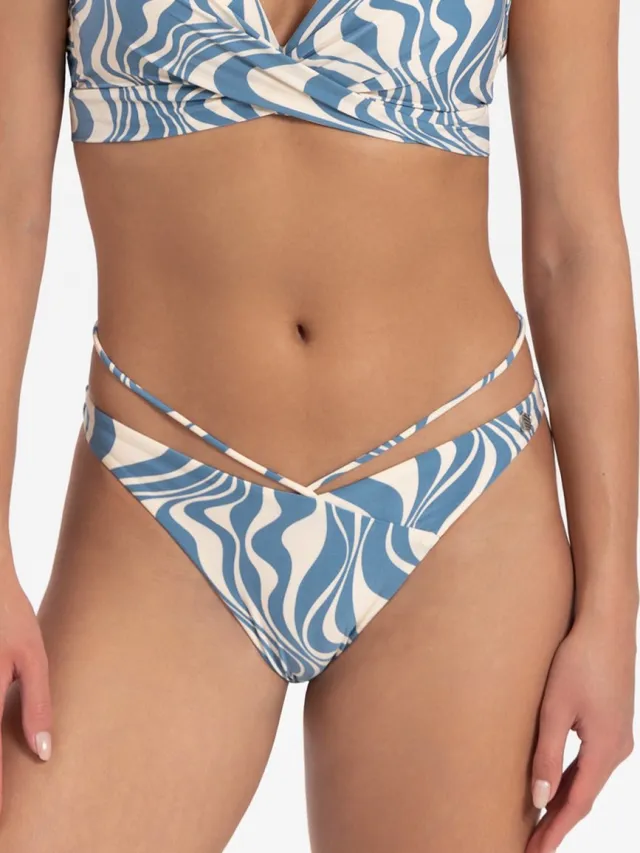 Beachlife Swirl v-detail bikinibroekje Blauw