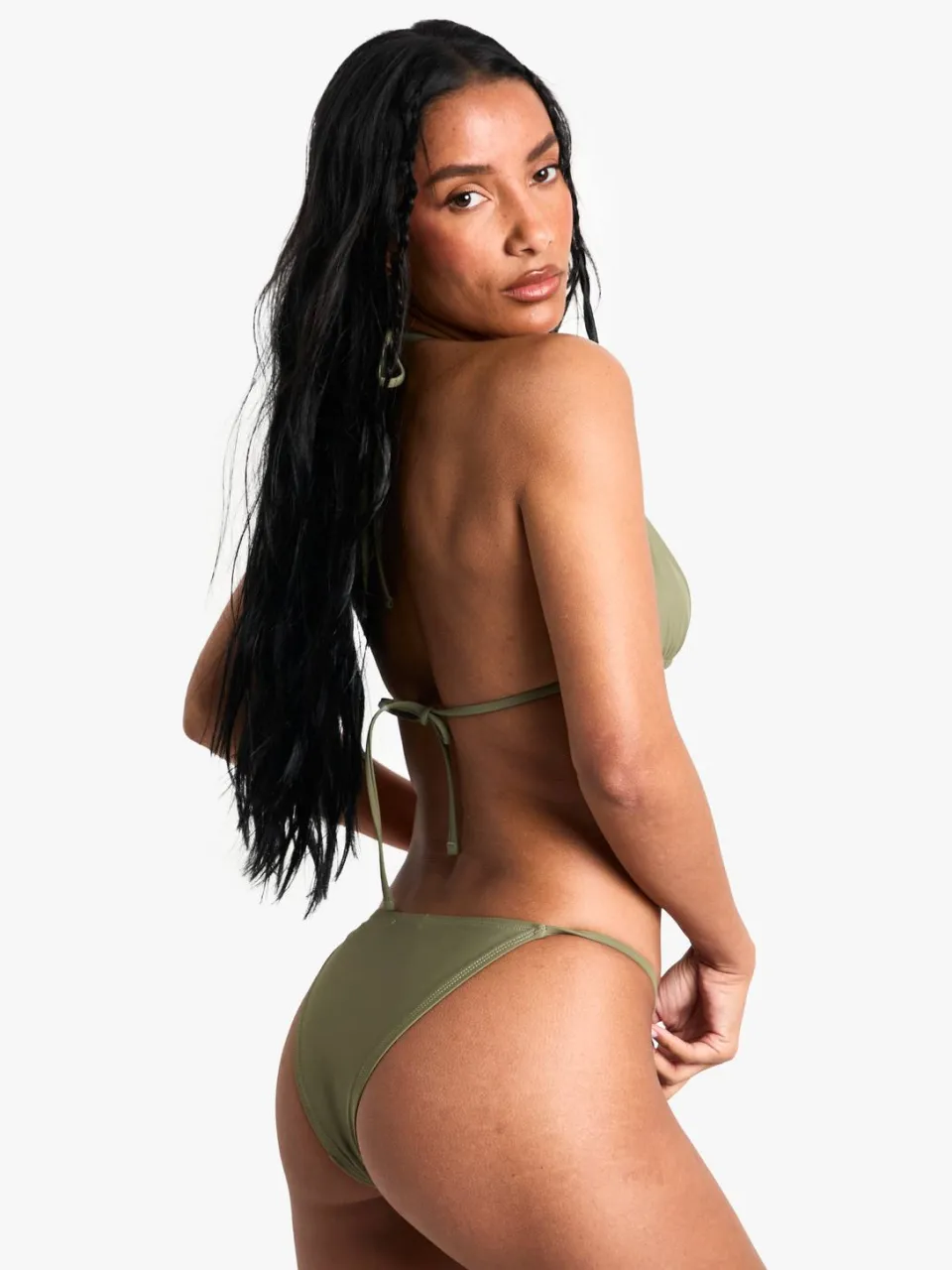 boohoo Dames Swimwear Essentials Tanga Brief kaki, foto 2