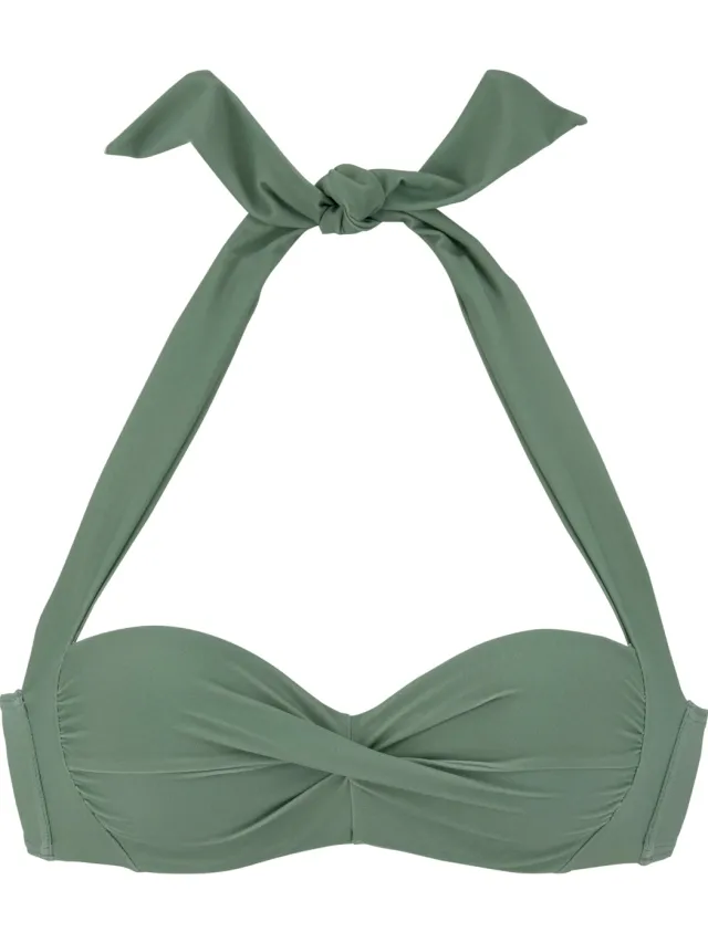 bandeau bikinitop olijfgroen