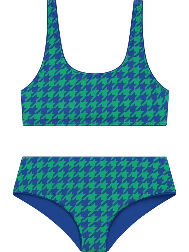 Shiwi Bikini set RUBY REVERSIBLE SCOOP SET - HIPSTER - tropic green mix - 158/164