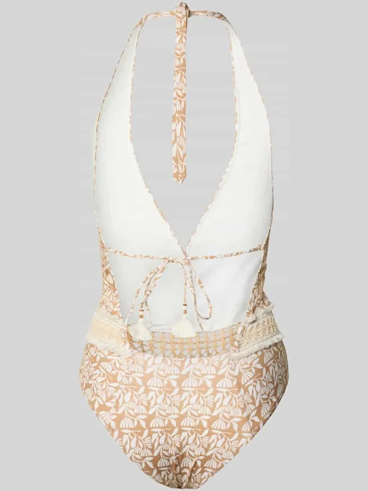 WATERCULT Badpak in all-over look met diepe V-hals beige, foto 2