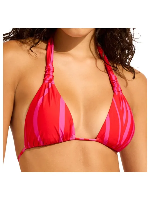 Seafolly Women's Coastline Multi Fit Longline Tri - Bikinitop, oranje
