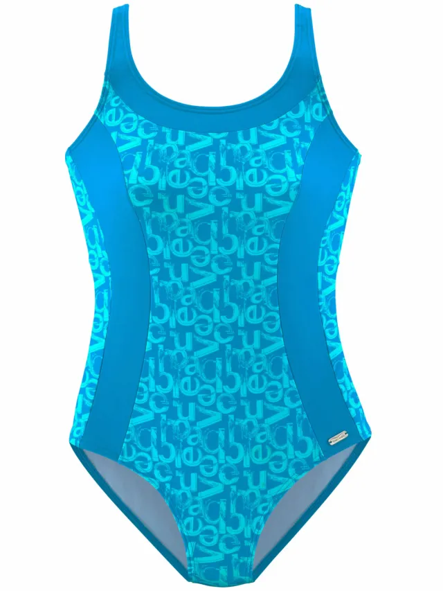 badpak blauw geprint
