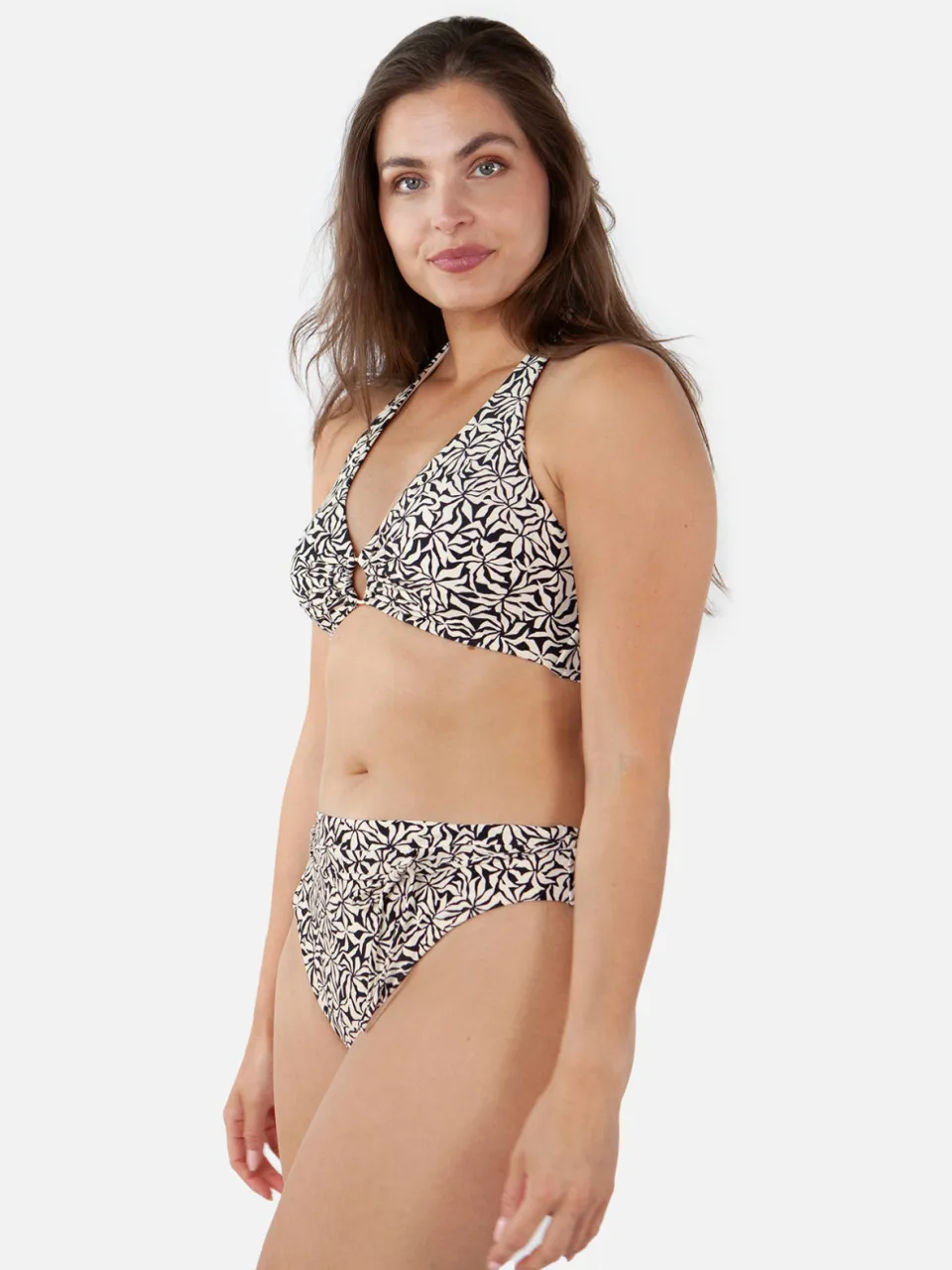 Barts Mahry voorgevormde halter bikinitop zwart/ecru, foto 5