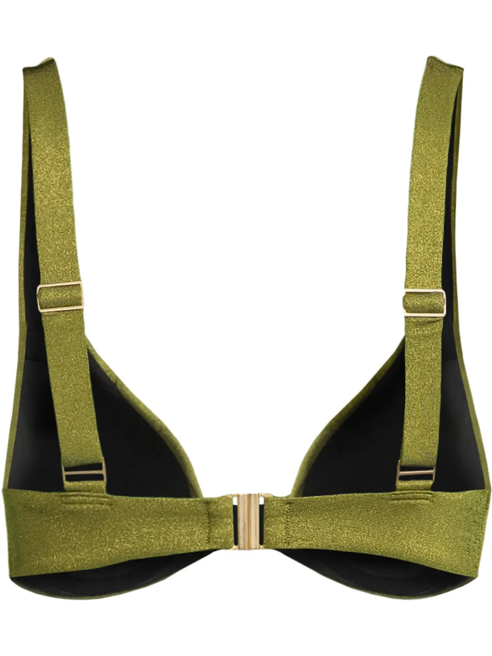 BEACHWAVE push-up bikinitop met lurex olijfgroen, foto 3