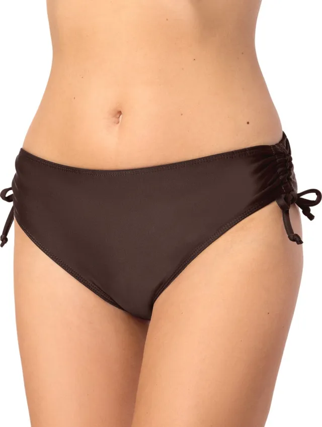 Bellivalini Dames Zwembroek - Bikinibroekje - Elastische tailleband - Polyamide & Elastaan – Bruin – 4XL - BLV-VR-Brief-2