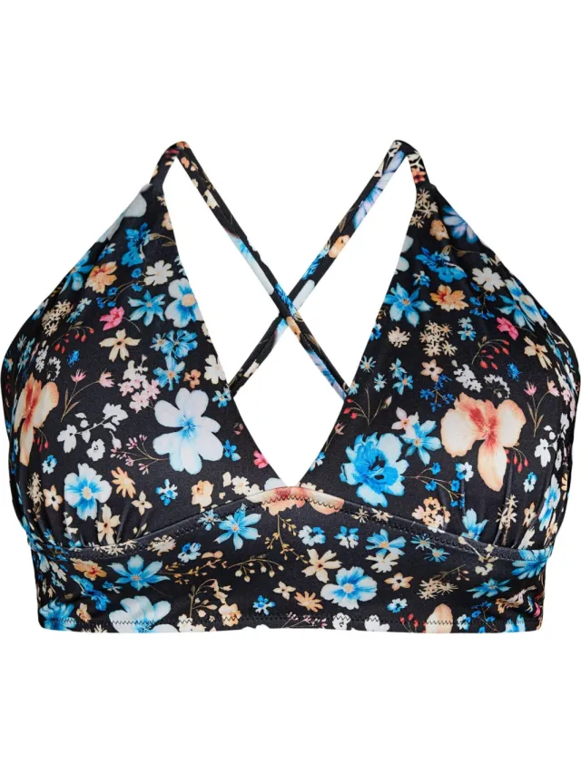 Zizzi CAANNE voorgevormde triangel bikinitop zwart/multi, foto 2