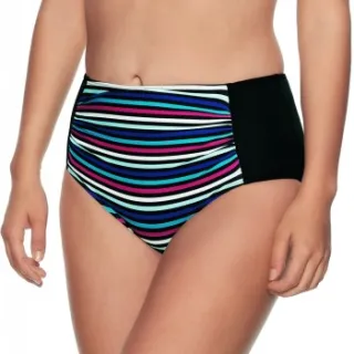 Wiki Alicante Midi Shape bikinibroekje gestreept Zwart,Versch.kleure/Patroon