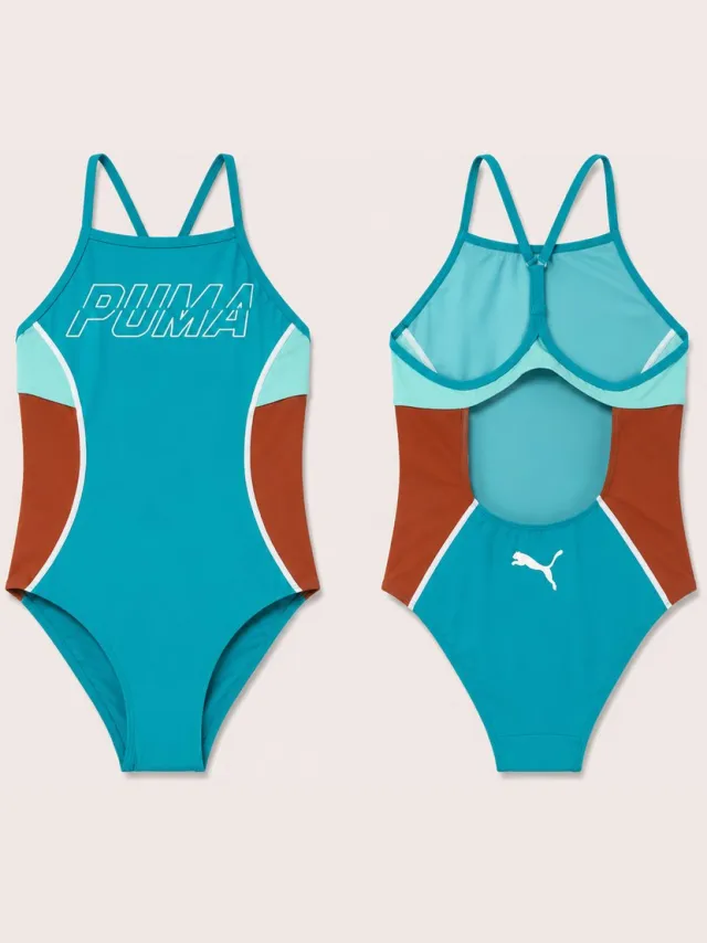 Puma racerback swimsuit badpak, scuba blue