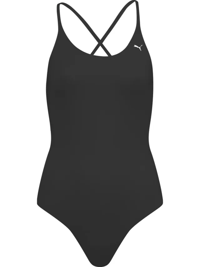 Puma Swim Woman V-neck Crossback Swimsuit 1P black